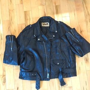 Schott Vintage Leather Motorcycle Jacket large